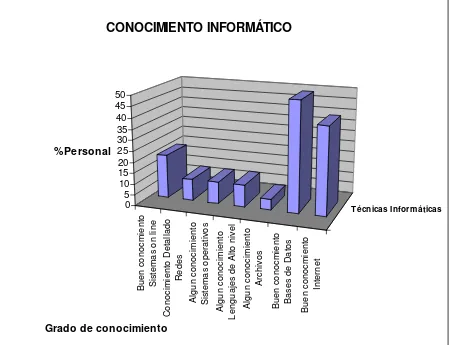 Figura 3.9. Gráfica del Conocimiento Informático de la empresa en estudio. 