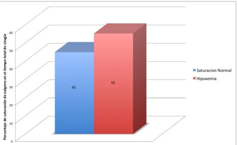 Fig 3.  Porcentaje de hipoxemia con el protocolo 2 en pacientes de la Sala de Cirugía de Animales Menores de la Universidad Ricardo  Palma desde agosto del 2012 a julio del 2014 en la ciudad de Lima