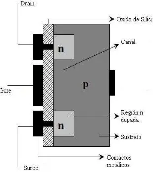 Figura 2.1-2 MOSFET de potencia tipo n. 