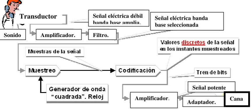 FIG 1.2.3 Emisor digital: esquema general 