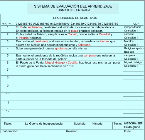 Figura 4.3   Formato de Entrada 