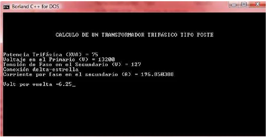 Figura 4.11.  Ingreso del dato de volt/vuelta. 