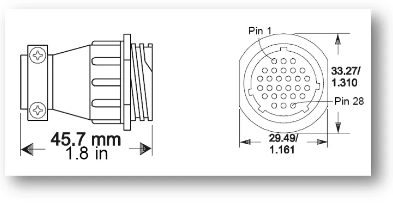 Tabla 3-11 Detalle del conector de potencia 