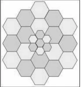 Fig. 1.1.- Zonas de cobertura ó celdas. 