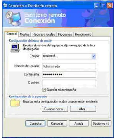 Figura 4.43  “Terminal Server: acceso remoto”  
