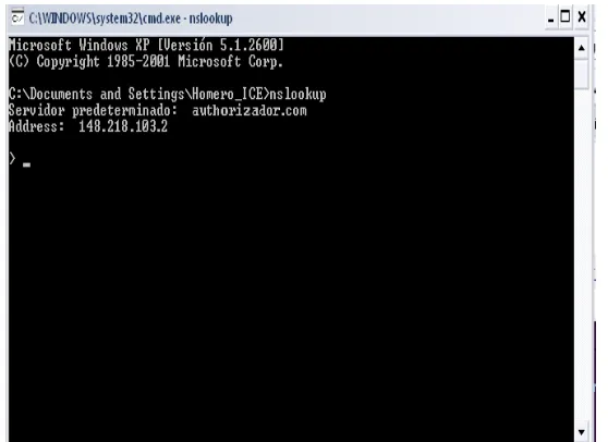 Figura 4.33  “Menú de configuración y se estado del servidor DNS”   