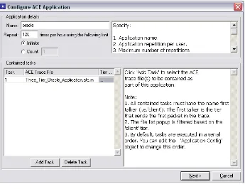 Fig. 3.4 Configuración de aplicaciones ACE. 