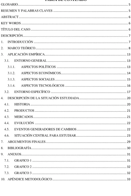 TABLA DE CONTENIDO 