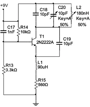 Figura 2.17. Circuito oscilador con valores comerciales. 