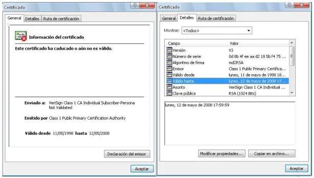 Fig. 2.7 Certificado revocado de Internet Explorer 