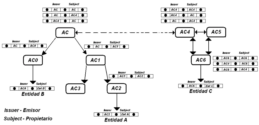 Fig. 3.5 Certificación cruzada entre los modelos jerárquico y de red. 