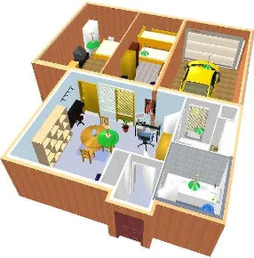 Fig. 4.2 Diseño en 3D de la Casa propuesta para la implementación. 