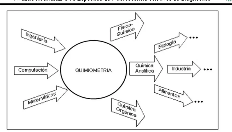Figura 1.1  Conocimientos que confluyen en la quimiometría y las aplicaciones de esta