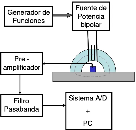 Figura 1.8: Diagrama de bloques de un sistema experimental típico para la medición de la señal de RMB.