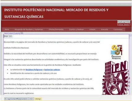 Figura 4.8.  Página de Inicio “Default.aspx”.