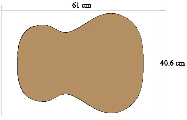 Figura 4.4.Cortes a escuadra de 61 x 40.6 cm. 
