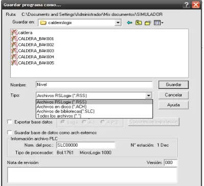 Figura 3.33 Ventana del software RsLogix 500 