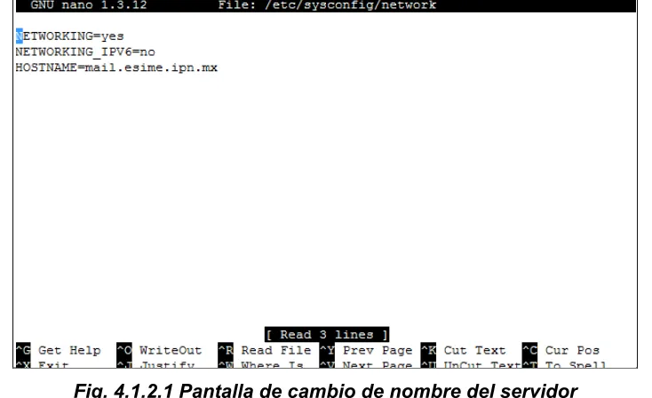 Fig. 4.1.2.1 Pantalla de cambio de nombre del servidor 