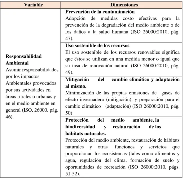 Tabla 1: Conceptualización de la Variable 