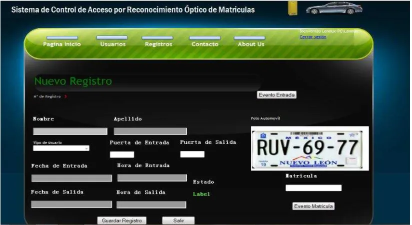 Figura 4-20 Formulario de Nuevo Registro 