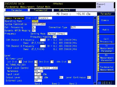 Figura 5. 3 Pantalla �Parameter� de GSM Para Pruebas en EGPRS-EDGE. 