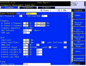 Figura 5. 6 Pantalla "Parameter" de WCDMA Para Pruebas de HSDPA. 