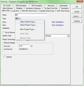 Figura 3.4 base de datos de bus-bar. 