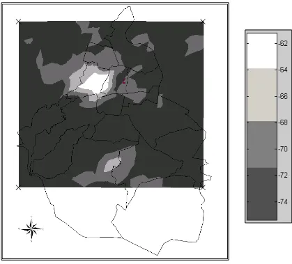Figura 5.8. Polígonos generados a partir del mapa de cobertura obtenido en Easy Krig.