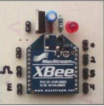 Figura 4.3 Placa física del Dispositivo XBee que funciona como transmisor y receptor al cual se conectan todas las interfaces de control y monitoreo