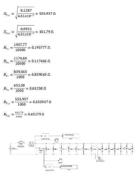 Figura 4.6 Simulación del circuito implementando filtro para 3°, 5°, 7°, 9°, 11° y 13° armónico