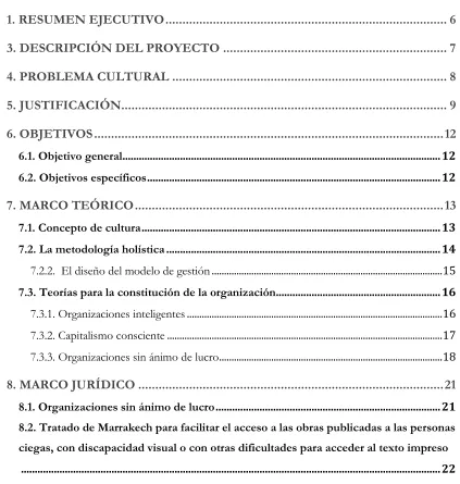 TABLA DE CONTENIDO 