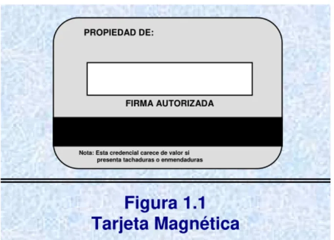 Figura 1.1  Tarjeta Magnética 