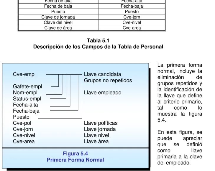 Figura 5.4  Primera Forma Normal