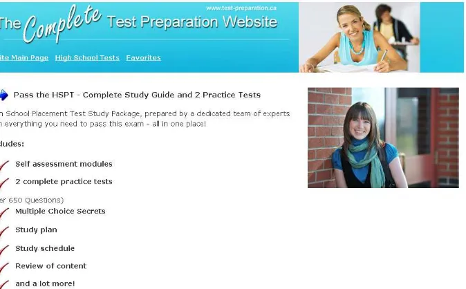 Figura 1.3 Sitio Web Test Complete Preparation Website 
