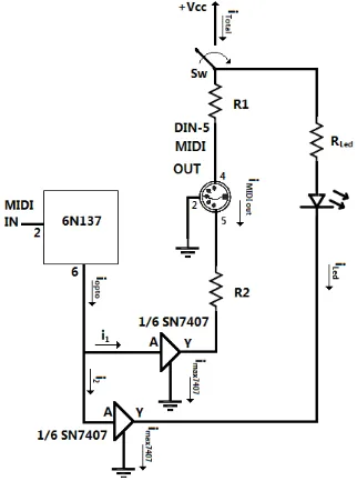 Figura 3.6: Unidad de salida MIDI