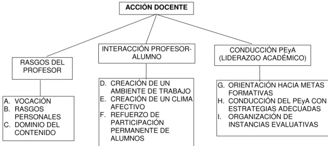 fig. 2.1  Esquema de los elementos de la acción docente 