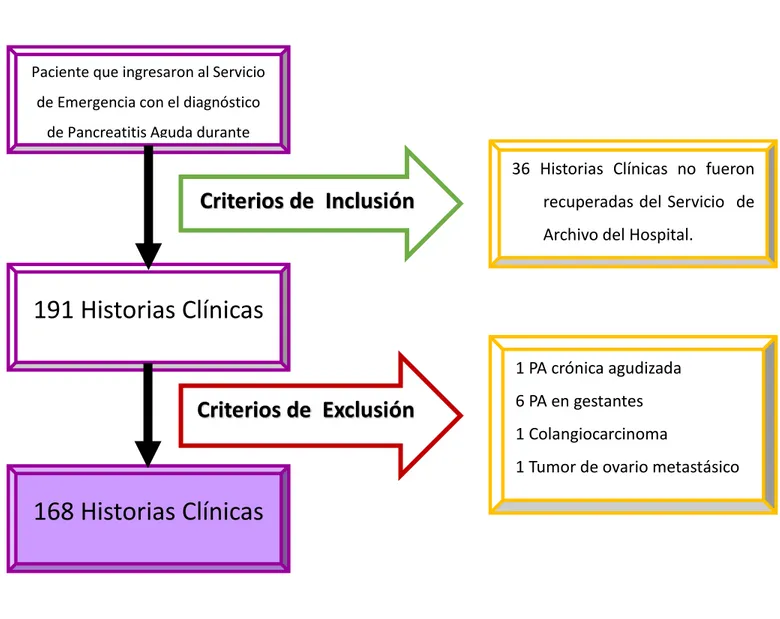 Figura N° 01: Árbol de selección de Historias Clínicas Paciente que ingresaron al Servicio 