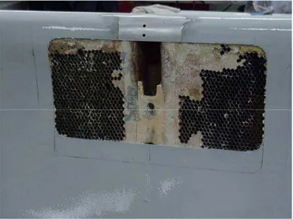 Figura 1-7 Superficie de control que presenta núcleo de sandwich en panal de abeja de  aluminio y cubiertas en aluminio