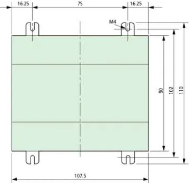 Figura 4.4 Dimensiones del PLC Moeller y su compacticidad [30]. 