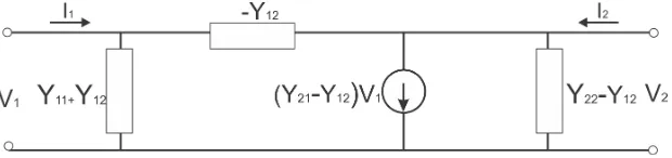 Figura 2.13: Circuito equivalente de par´ametros Y con una sola fuente