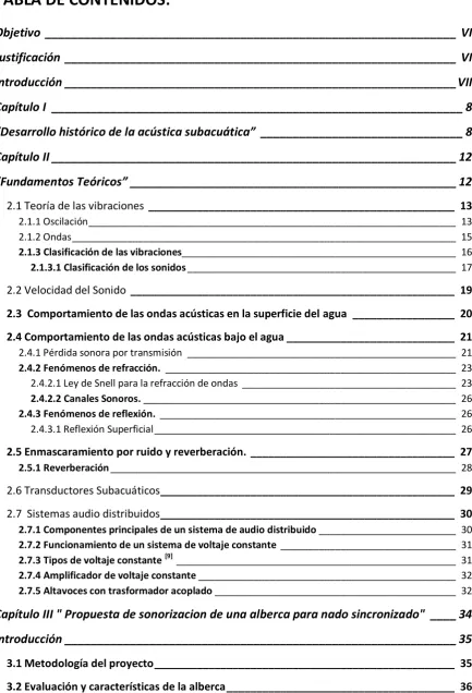 TABLA DE CONTENIDOS: 