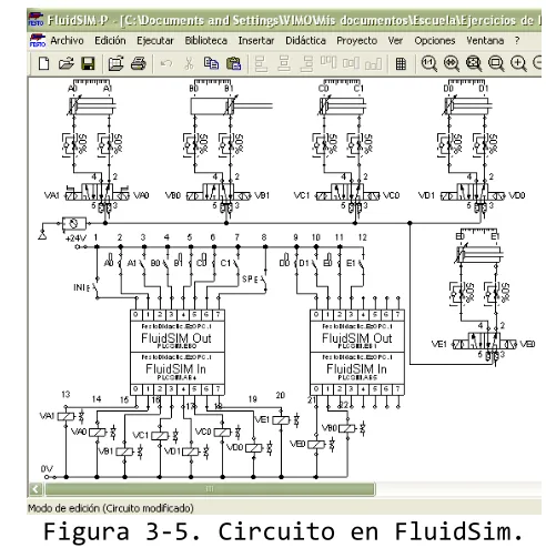 Figura 3-5. Circuito en FluidSim. 