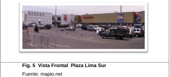 Fig. 5  Vista Frontal  Plaza Lima Sur  Fuente: mapio.net 