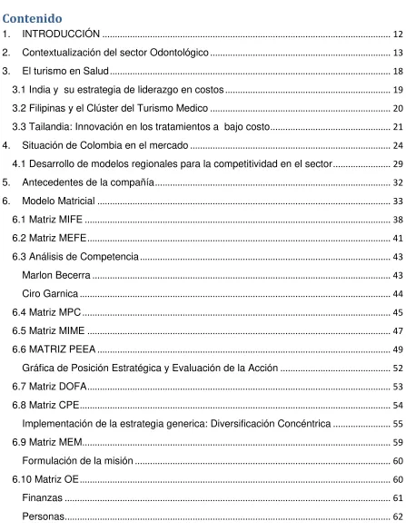 Tabla de Contenido 