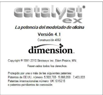 Fig. III.18 Ambiente grafico del software Catalyst® versión ex 4.1by Stratasys Inc. 