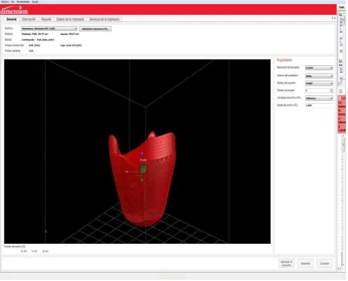 Fig. III.19 Importación y visión de archivos en el software Catalyst® versión ex 4.1by Stratasys Inc