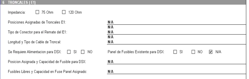 Figura 10. Troncales E1´s para panel DSX 