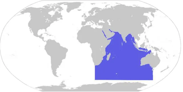 Figura 5.d Mapa de localización del Océano Índico. 