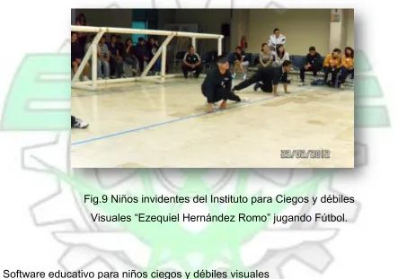 Fig.9 Niños invidentes del Instituto para Ciegos y débiles 