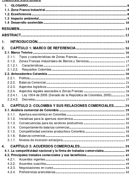 TABLA DE CONTENIDO 